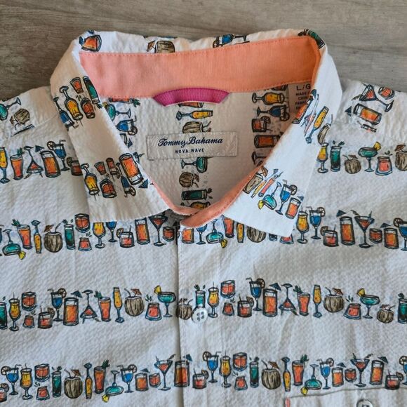 Tommy Bahama Nova Wave Cocktails Shirt Mens Size Large Button Up - Picture 1 of 6